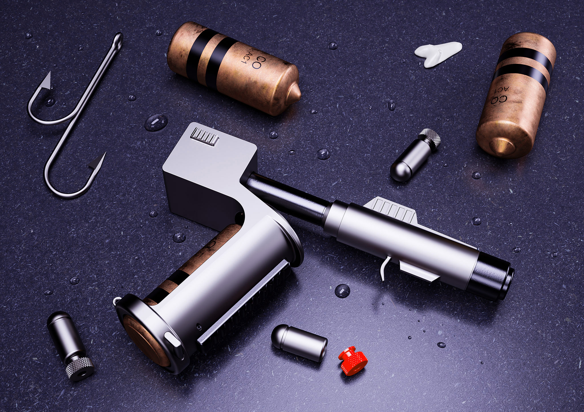 007 shark gun found in Live and let Die.