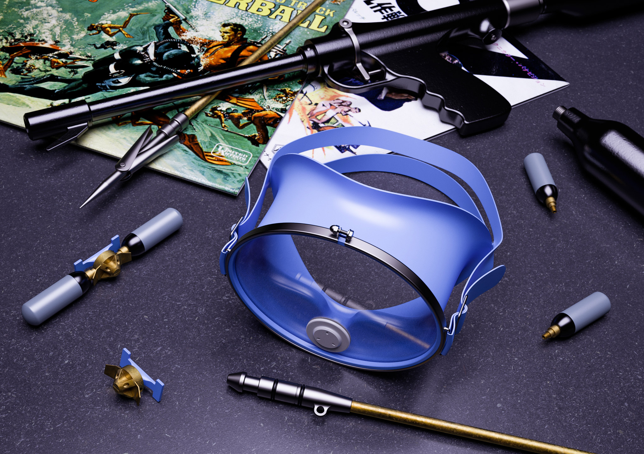 007 Diving maskt found in Thunderball.