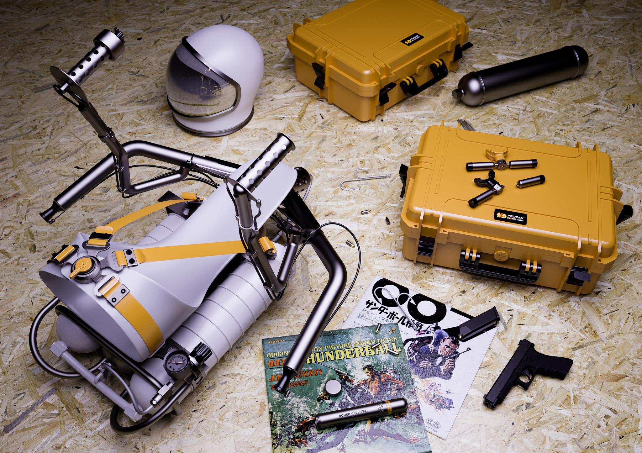 007 BELL TEXTRON Rocket Belt found in Thunderball.